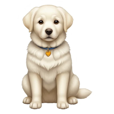 White Labrador adult dog sitting sticker