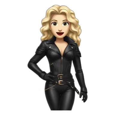 Madonna sings in leather outfit sticker