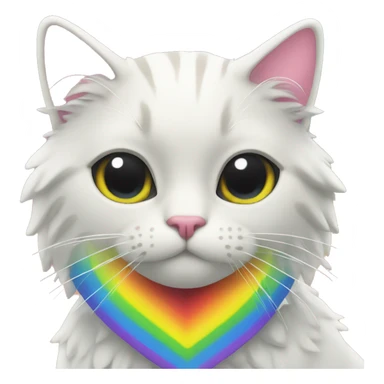 Rainbow heart cat sticker