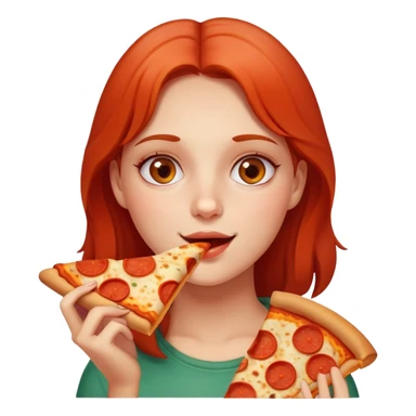 Girl eating pizza sticker