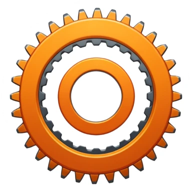 Orange gear stretched out in width sticker