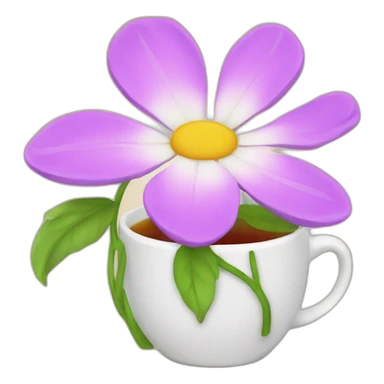 flower mug of tea sticker