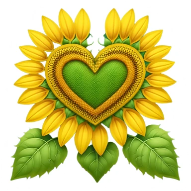 Sun flower heart sticker