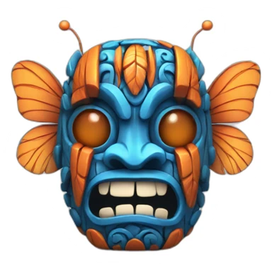 Tiki with colors blue and orange-butterfly-tornade sticker