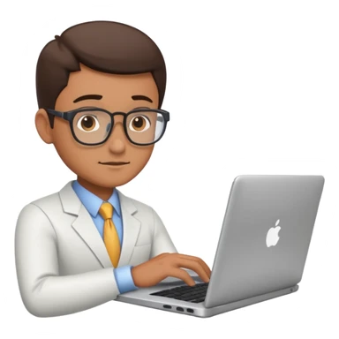 bussiness man technologist working on a laptop watching graphics sticker