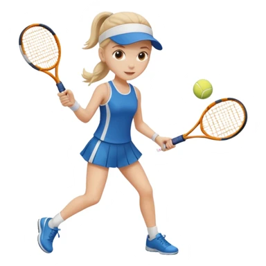 white young girl playing tennis sticker