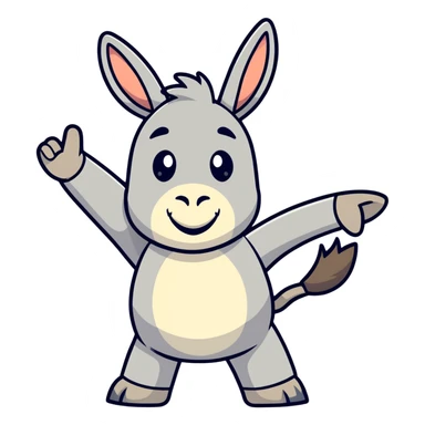 Donkey giving the ok hand signal sticker