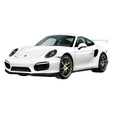 white porsche turbo s gt sticker