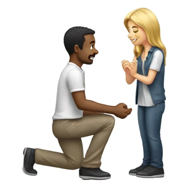 Make me an emoji of a man proposing with a ring  sticker