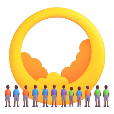 people gazing at a bright sun sticker