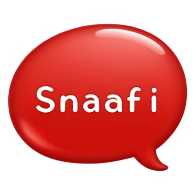 the word SNAFI in bold red bubble letters, red text bubble font sticker