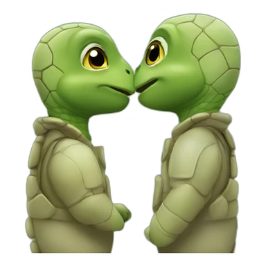 turtle kiss sticker