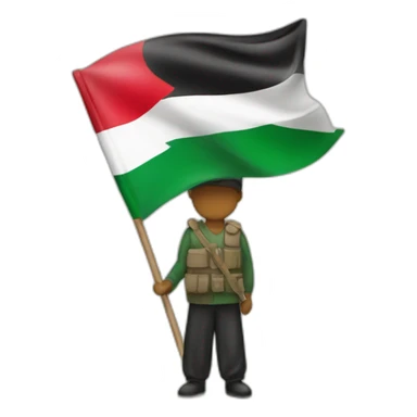 someone with a Palestinian flag sticker