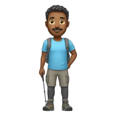 man-hiking-light-blue-shirt sticker