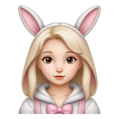 a girl wears bunny costume sticker