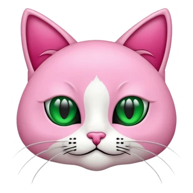 Bir siyah renkli kedi gözleri yeşil ve oturuyor boynunda pembe tasma vae sticker