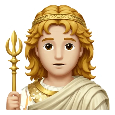 Mercury, Messager of the Gods from Roman Deities with long golden brown wavy hair, ivory sequin toga sticker