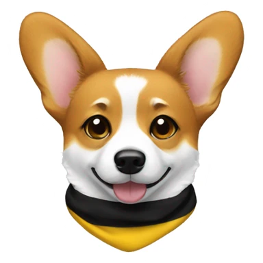 Corgi with black and yellow striped scarf sticker