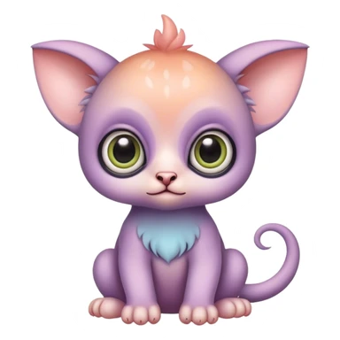 Adorable colorful baby pastel edgy animal-hybrid, full body, big Eyes sticker