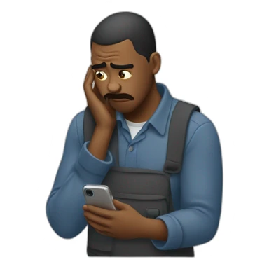 exasperated person looking at their phone sticker