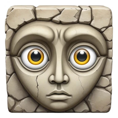 statue face with huge eyes sticker