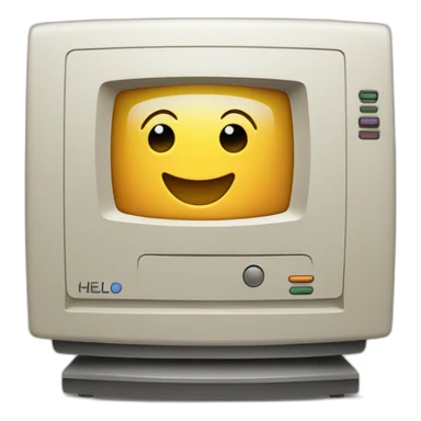 mac computer with the word hello on its monitor sticker