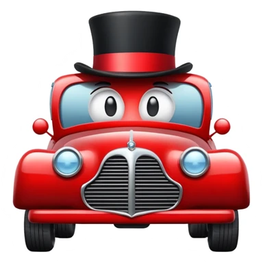 Car with top hat kissy face sticker