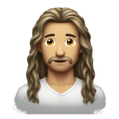 sad guys long hair  sticker