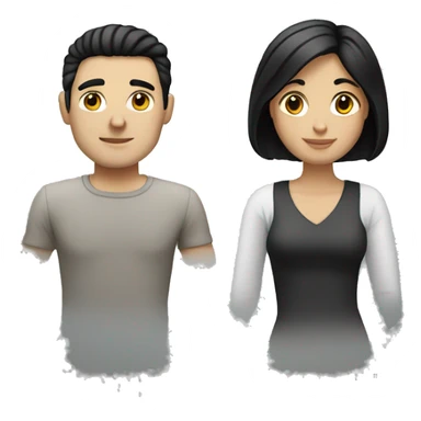 White couple with black hair sticker