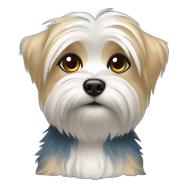 Sad morkie with blue tears sticker