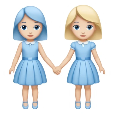 bonequinhos de papel azuis de mãos dadas sticker