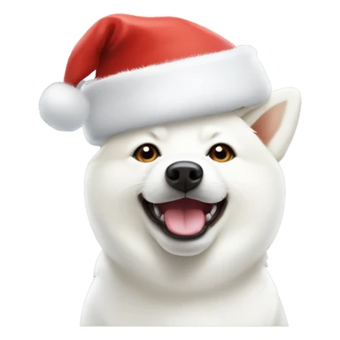 White Shiba Inu in Santa hat sticker