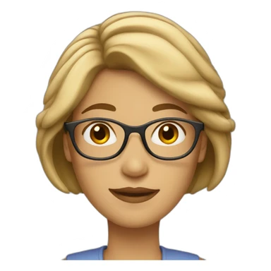 a woman with fair bob hairstyle and glasses sticker