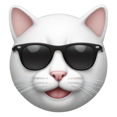 white fmCat with sunglasses sticker