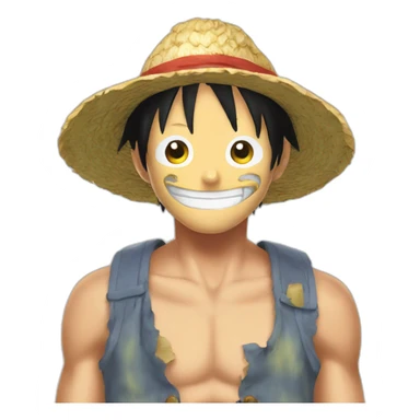 Luffy mange du poulet sticker