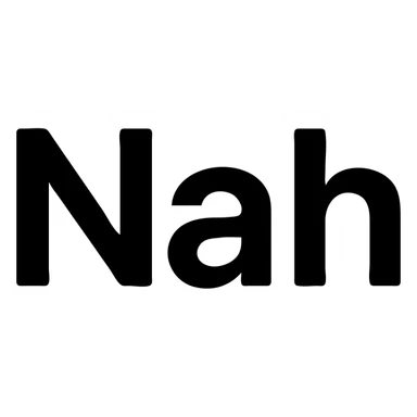 simple icon of the word 'Nah', bold and clear, modern icon style, no extra decoration sticker