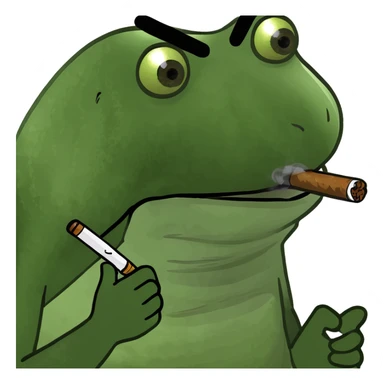 Angry frog smoking cigar sticker