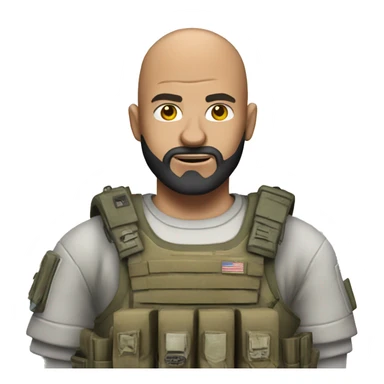 bald man with beard playing call of duty sticker