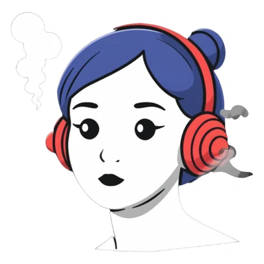 a woman with steam coming out of her ears sticker