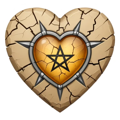 beige heart satanic sticker