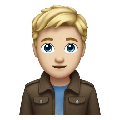Avatar with brown hair and blonde highlights, blue eyes, and fair skin sticker