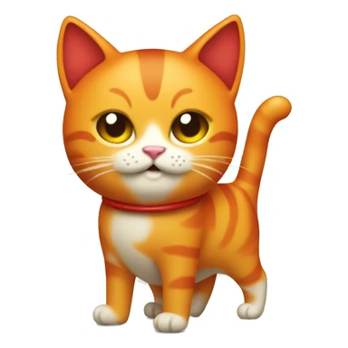 Full body orange cat and chili pepper sticker