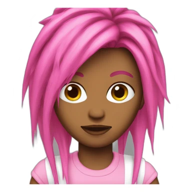 pink-punk-brun-long-hair sticker