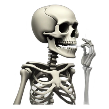 skeleton smoking cigarette sticker