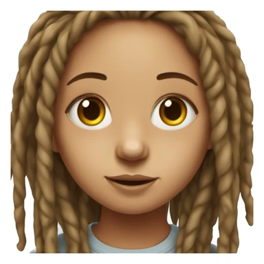 realistic portrait of girl with dreads sticker