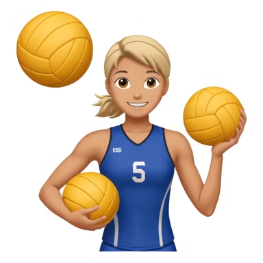 volleyball player, anime, with volleyball ball sticker