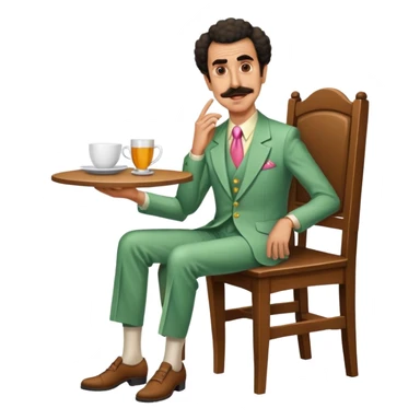 Borat sitting on dining chair sticker