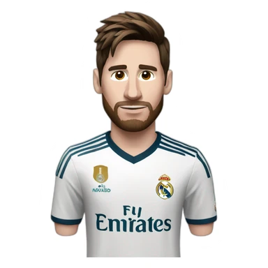 messi with real madrid jersey sticker