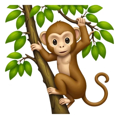 monkey climbing a tree sticker