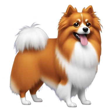 Two spitz one black and white and the other orange sticker